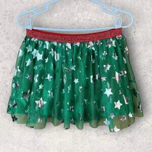 Holiday Time Christmas Tutu Skirt Girls XL 14 16 Metallic Stars Holiday Party